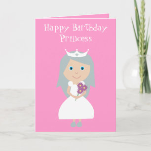 Cartografia rosa bonito Princesa Cartão de Anivers