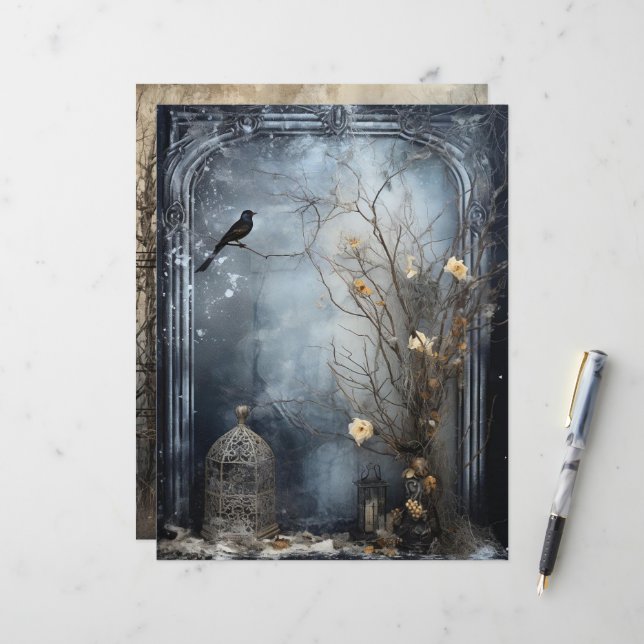 Cartolina de Artesanato de papel de inverno elegan (Frente/Verso In Situ)