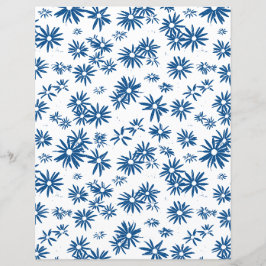 Cartolina Floral Azul De Dois Lados