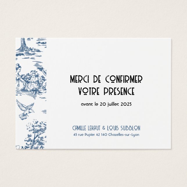 Carton réponse mariage Victoria (Frente)