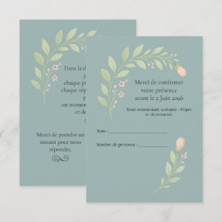 Cartons réponses de mariage RSVP