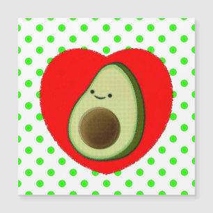 Cartoon Bonito Avocado Em Coração Vermelho