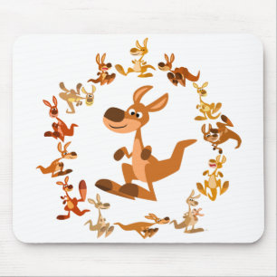 Cartoon Bonito Kangaroos Mandala Mousepad