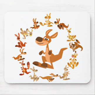 Cartoon Bonito Kangaroos Mandala Mousepad