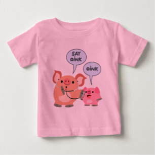 Cartoon Bonito Médico de Porcos e Camisetas de Beb
