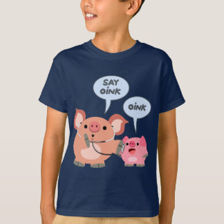 Cartoon Bonito Médico de Porcos e Camisetas para C