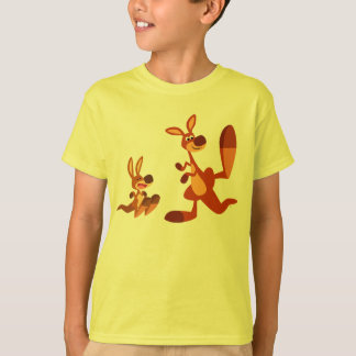 Cartoon bonito - Pai de canguru e filho de T-Shirt