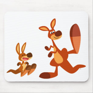 Cartoon bonito, Pai de canguru e Son Mousepad
