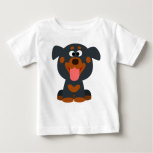 Cartoon Bonito Rottweiler Bebê T-Shirt