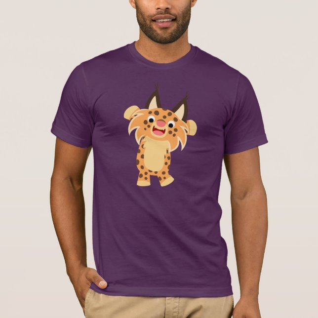 Cartoon Bonito Spunky Bobcat T-Shirt (Frente)