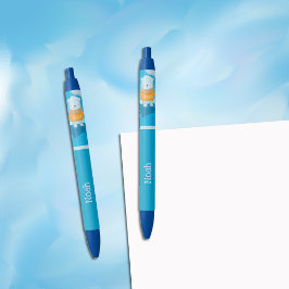 Cartoon Bonito Urso Polar Kid Caneta Azul