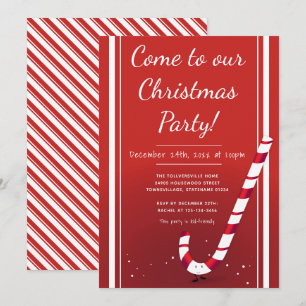 Cartoon Candy Cane   Convite de festas de Natal