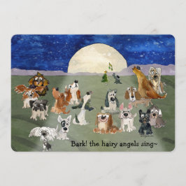Cartoon Card de cães de Natal 5" x 7" Convites