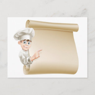 Cartoon chef e menu