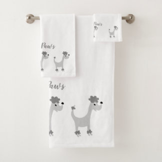Cartoon cinza Poodle Posh Paws Bath Toalha