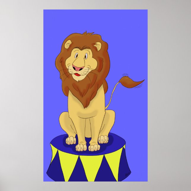 Cartoon Circus Lion Poster (Frente)