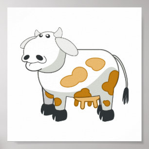 Cartoon Dairy Cow Poster