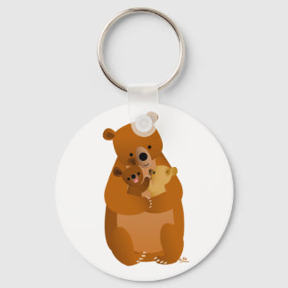 Cartoon de Bela Mama Urso e Filhos chaveiro