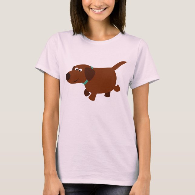 Cartoon de chocolate Labrador Camiseta (Frente)
