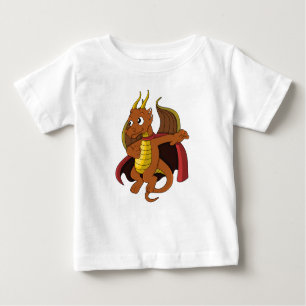 Cartoon de dragão laranja Camiseta bebê