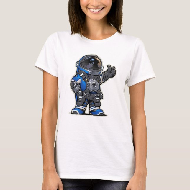 Cartoon de Engenheiros espaciais Camisa feminina - (Frente)
