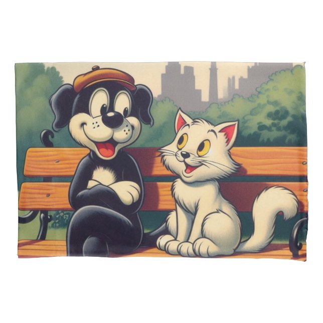 Cartoon de gato/cão, bonito, vintado (Frente)