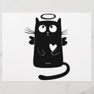 Cartoon de gato preto Angelic