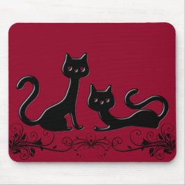 Cartoon de Kittens Preto VII Mousepad