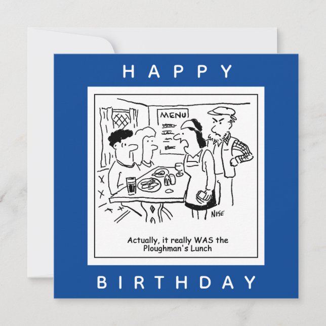 Cartoon de menu do Plowman's Lunch Pub (Frente)