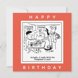 Cartoon de menu do Plowman's Lunch Pub