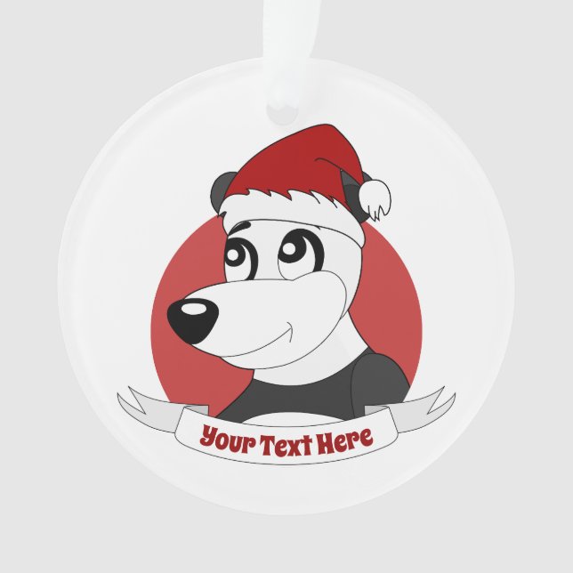 Cartoon de Natal com adorável ornamento de urso pa (Frente)