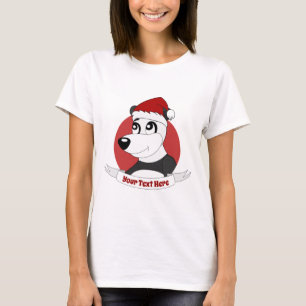 Cartoon de Natal com T-Shirt de urso panda giro