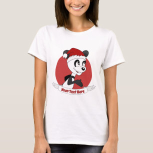 Cartoon de Natal com T-Shirt de urso panda giro