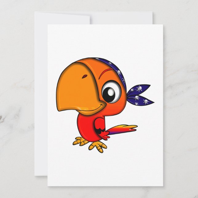 Cartoon de papagaio laranja (Frente)