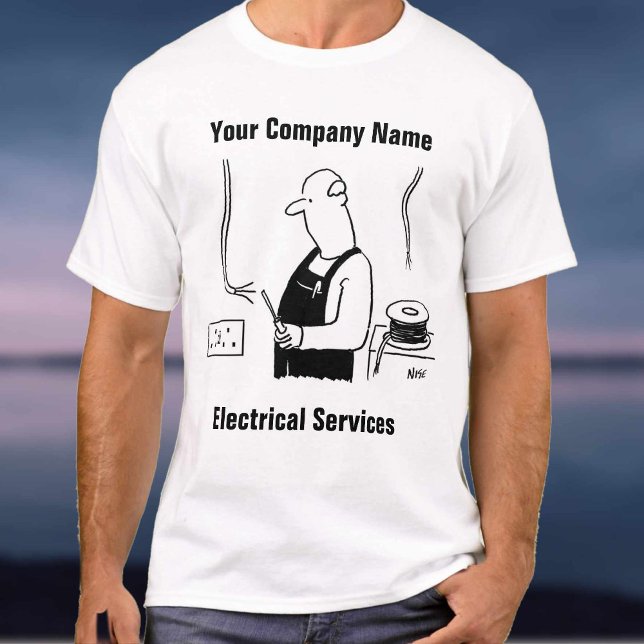 Cartoon de Serviços Elétricos. T-Shirt eletricista (Criador carregado)