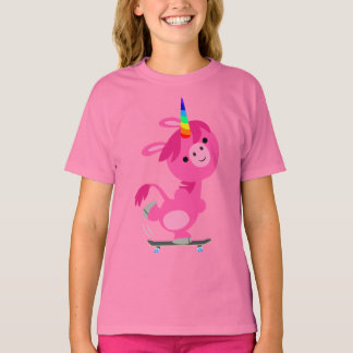Cartoon de SkateBOA Unicórnio Crianças T-Shirt