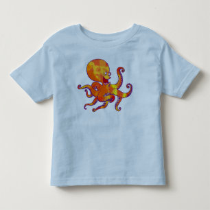 Cartoon divertido Octopus Infantil T-Shirt