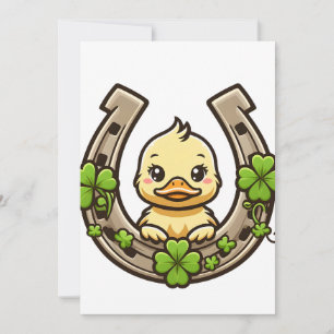 Cartoon Duckling em Convite Celta de Ferradura