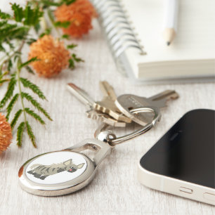 Cartoon Faminto, Bonito, Hyena Metal Chaveiro