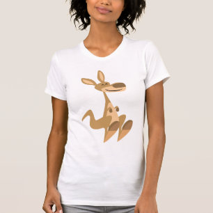 Cartoon Feliz Canguru Camiseta Mulher