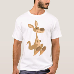 Cartoon Feliz Canguru Crianças Camiseta