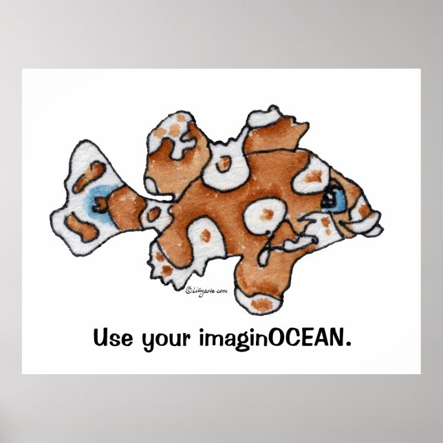 Cartoon Fish Sweetlips 005 ImaginOCEAN Poster Lrg (Frente)