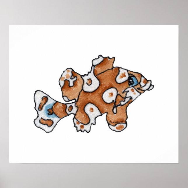 Cartoon Fish Sweetlips Children's Wall Art Poster (Frente)