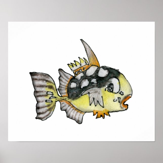 Cartoon Fish's Wall Art Poster (Frente)