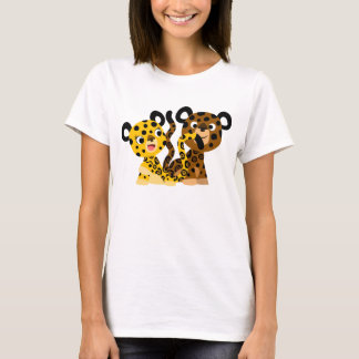 Cartoon Flirtativista Bonito Jaguars T-Shirt Mulhe