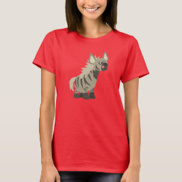 Cartoon Fome E Bonito Hyena Lança Camiseta Mulher