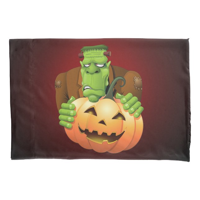 Cartoon Frankenstein Monster com Pumpkin (Frente)