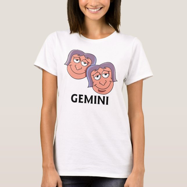 Cartoon Gemini Twins T-Shirt (Frente)
