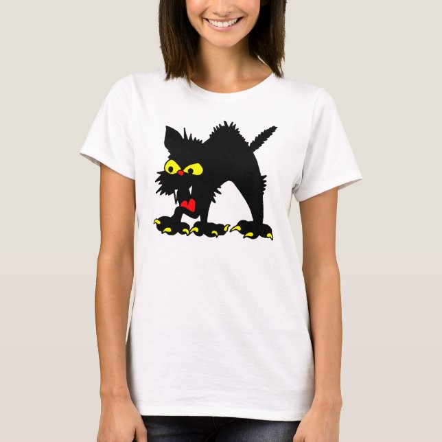 Cartoon Hissy Cat T-Shirt (Frente)