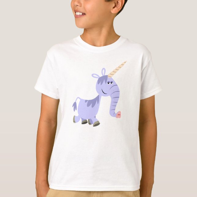 Cartoon Incomum Bonito Unicórnio Criança Camisa (Frente)